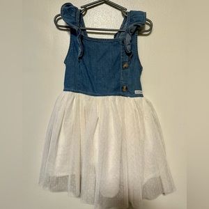 Toddler Girl Calvin Klein Denim Tulle Dress Size 5t